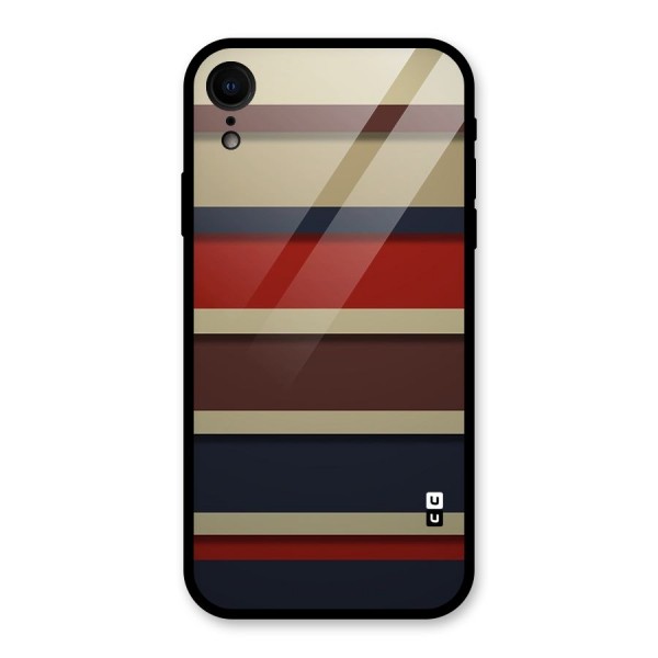 Elegant Stripes Pattern Glass Back Case for XR