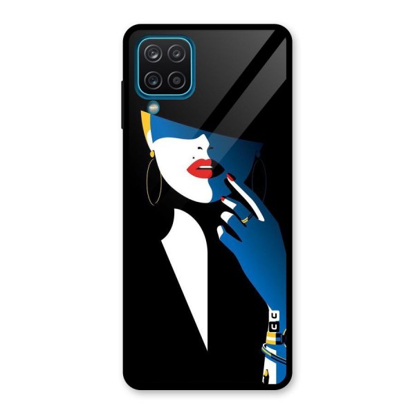 Elegant Woman Glass Back Case for Galaxy A12