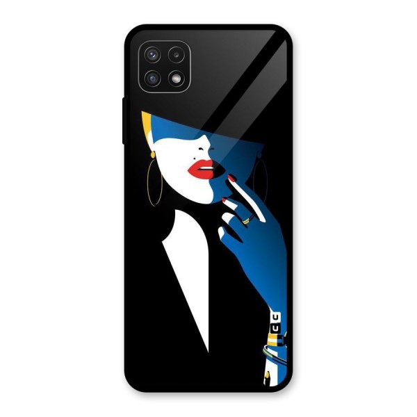 Elegant Woman Glass Back Case for Galaxy A22 5G