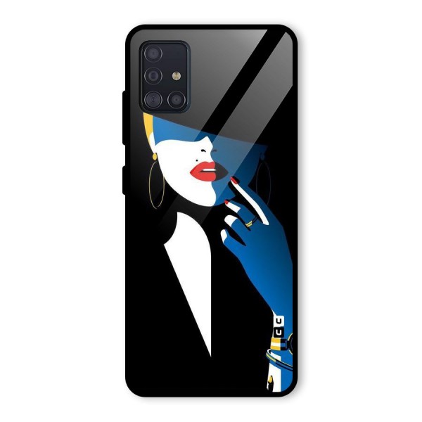 Elegant Woman Glass Back Case for Galaxy A51