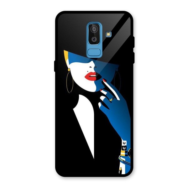 Elegant Woman Glass Back Case for Galaxy J8