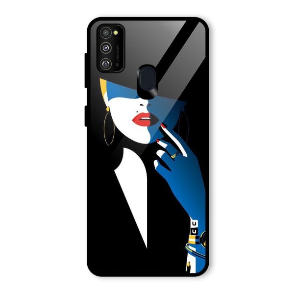 Elegant Woman Glass Back Case for Galaxy M30s