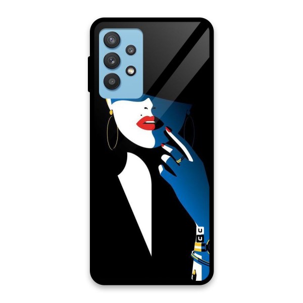 Elegant Woman Glass Back Case for Galaxy M32 5G