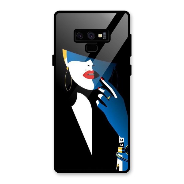 Elegant Woman Glass Back Case for Galaxy Note 9