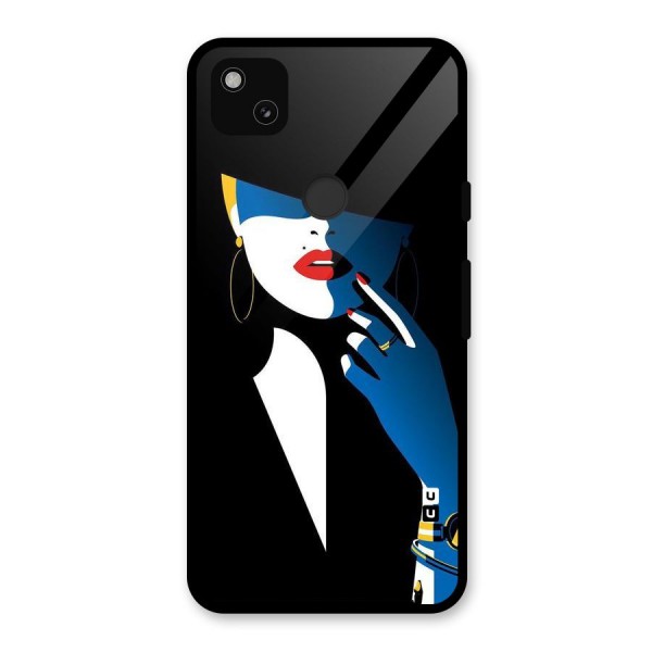 Elegant Woman Glass Back Case for Google Pixel 4a