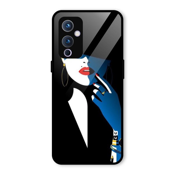 Elegant Woman Glass Back Case for OnePlus 9