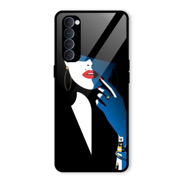 Elegant Woman Glass Back Case for Oppo Reno4 Pro