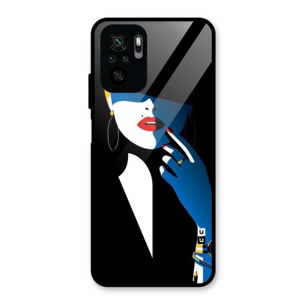 Elegant Woman Glass Back Case for Redmi Note 10