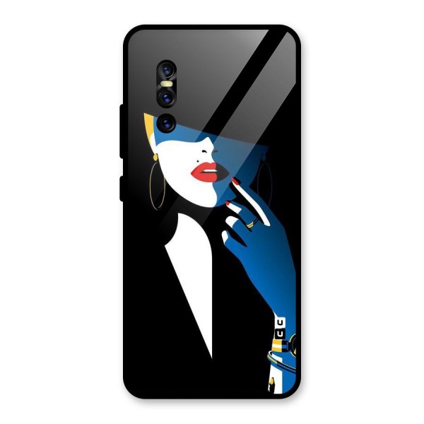 Elegant Woman Glass Back Case for Vivo V15 Pro