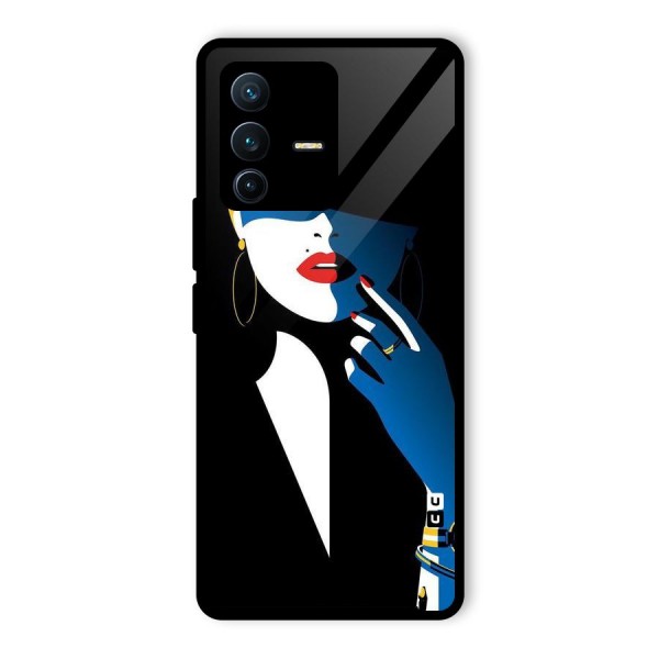 Elegant Woman Glass Back Case for Vivo V23 Pro