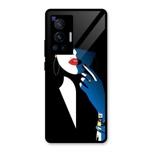 Elegant Woman Glass Back Case for Vivo X70 Pro