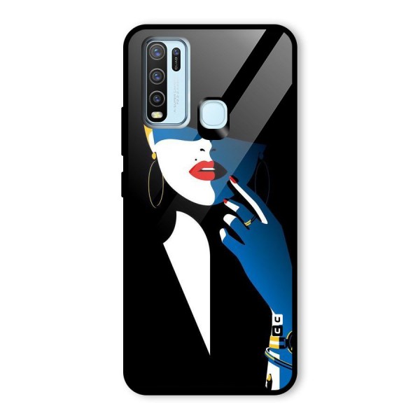 Elegant Woman Glass Back Case for Vivo Y30