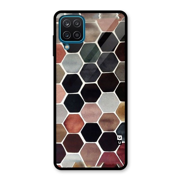 Elite Pastel Hexagons Glass Back Case for Galaxy A12