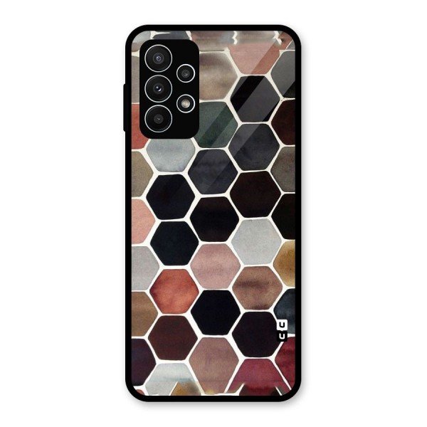 Elite Pastel Hexagons Glass Back Case for Galaxy A23