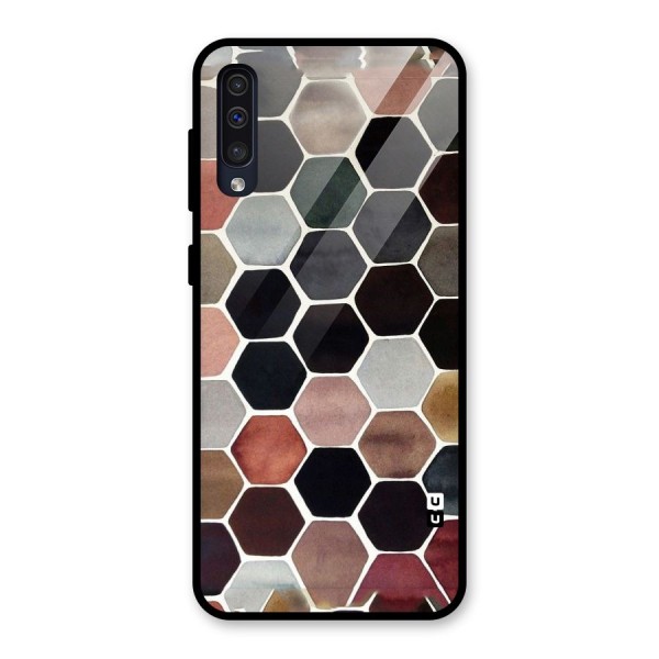 Elite Pastel Hexagons Glass Back Case for Galaxy A50s