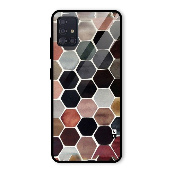 Elite Pastel Hexagons Glass Back Case for Galaxy A51