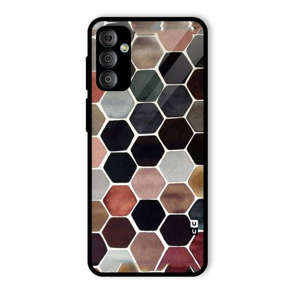 Elite Pastel Hexagons Glass Back Case for Galaxy F23