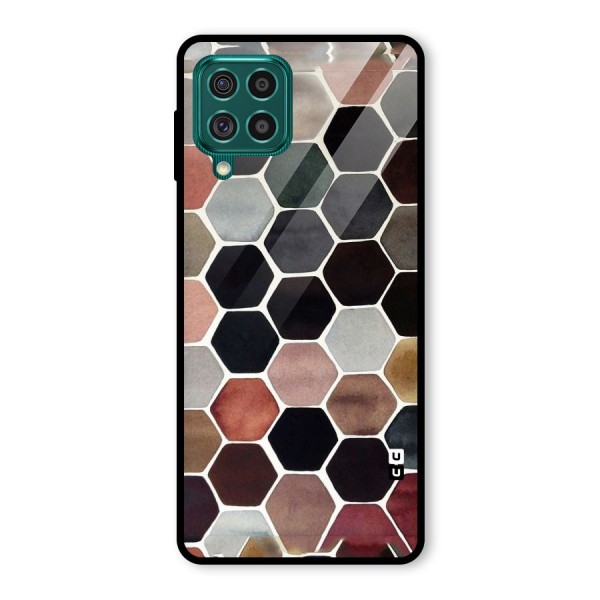 Elite Pastel Hexagons Glass Back Case for Galaxy F62