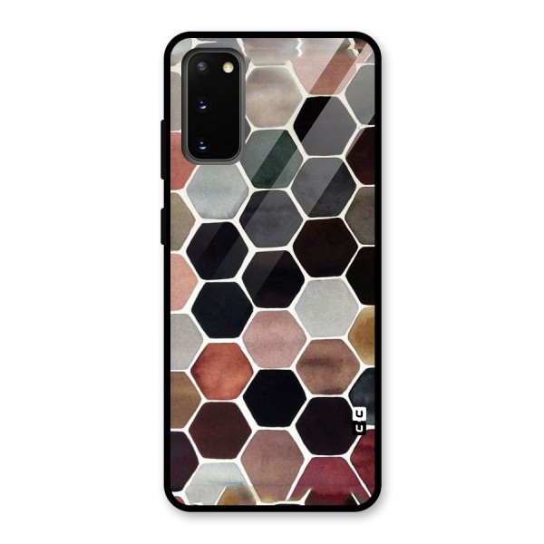 Elite Pastel Hexagons Glass Back Case for Galaxy S20