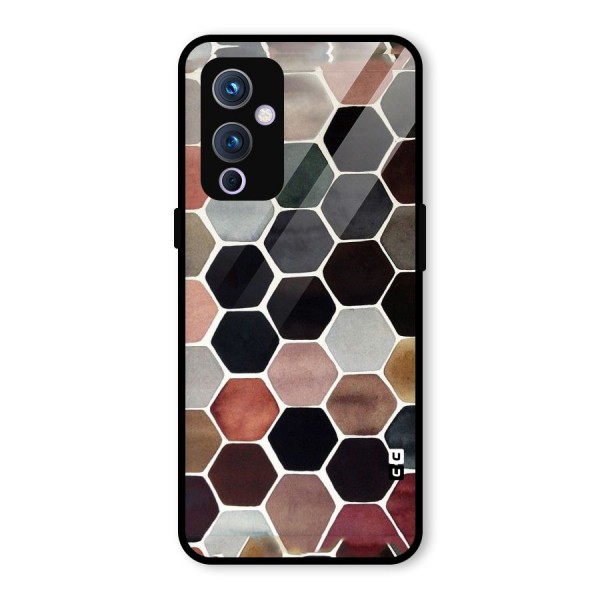 Elite Pastel Hexagons Glass Back Case for OnePlus 9