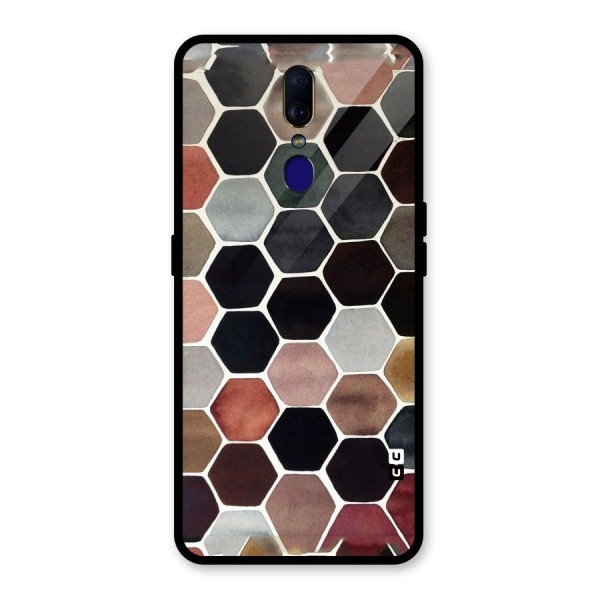 Elite Pastel Hexagons Glass Back Case for Oppo F11