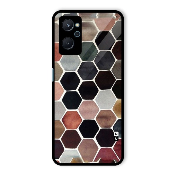 Elite Pastel Hexagons Glass Back Case for Realme 9i