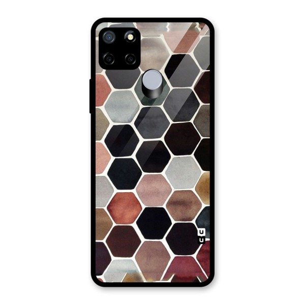 Elite Pastel Hexagons Glass Back Case for Realme C15