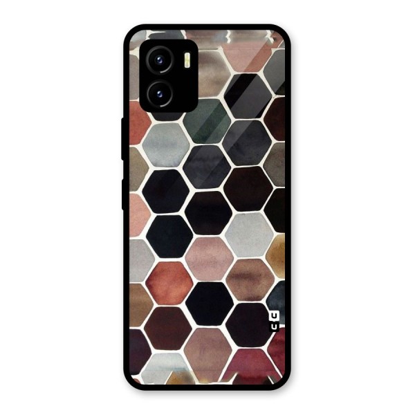 Elite Pastel Hexagons Glass Back Case for Vivo Y15s