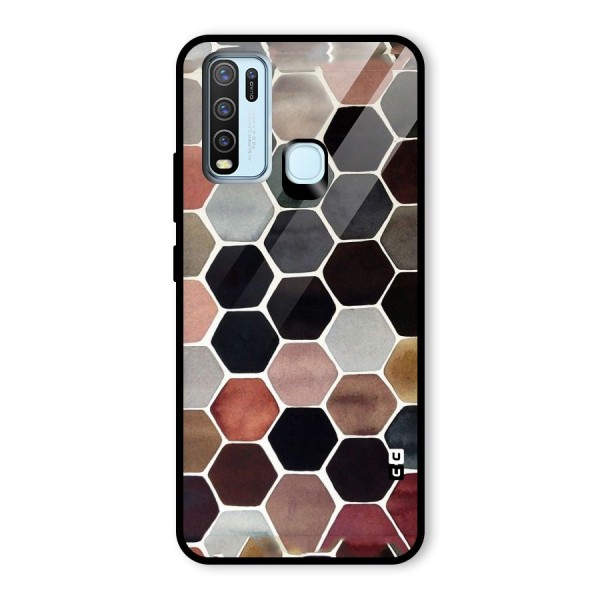 Elite Pastel Hexagons Glass Back Case for Vivo Y30