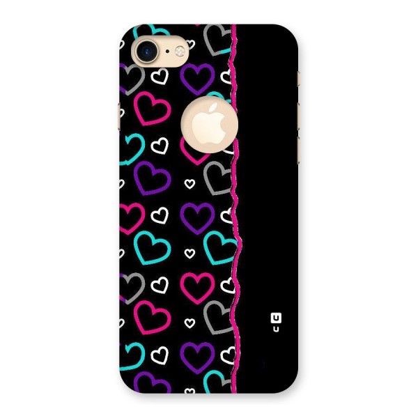 Empty Hearts Back Case for iPhone 8 Logo Cut