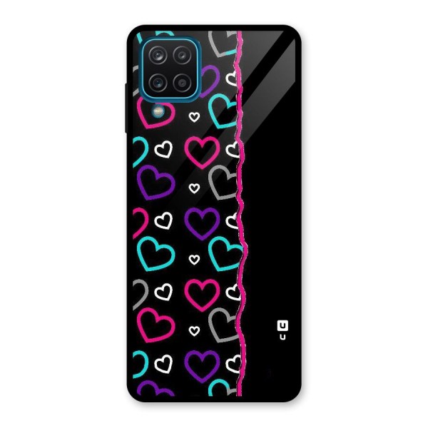 Empty Hearts Glass Back Case for Galaxy A12