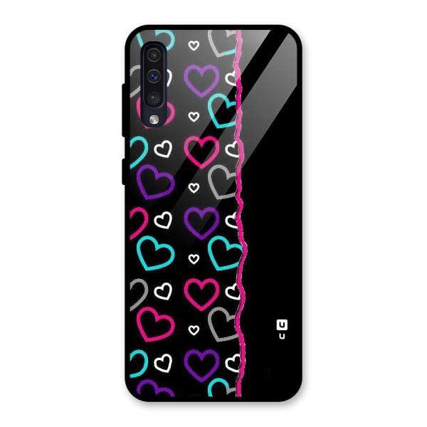 Empty Hearts Glass Back Case for Galaxy A50s