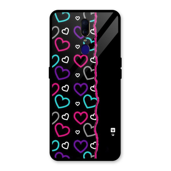 Empty Hearts Glass Back Case for Oppo F11