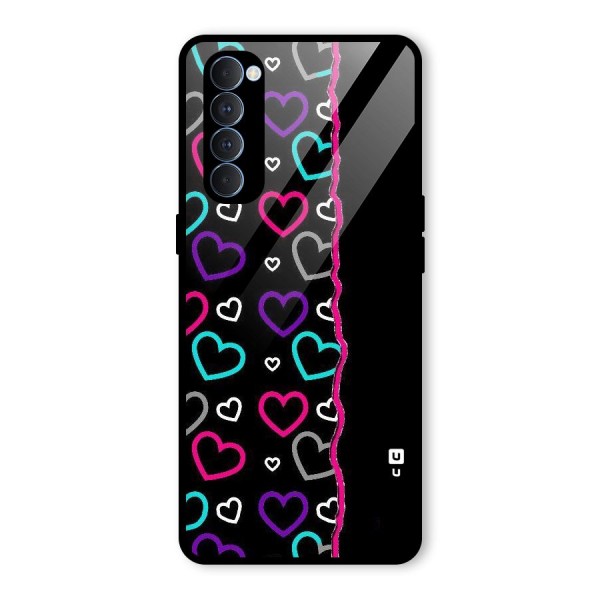 Empty Hearts Glass Back Case for Oppo Reno4 Pro