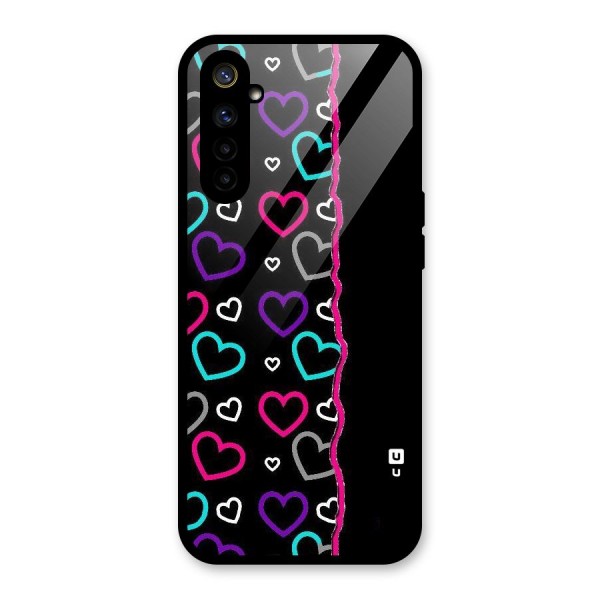 Empty Hearts Glass Back Case for Realme 6