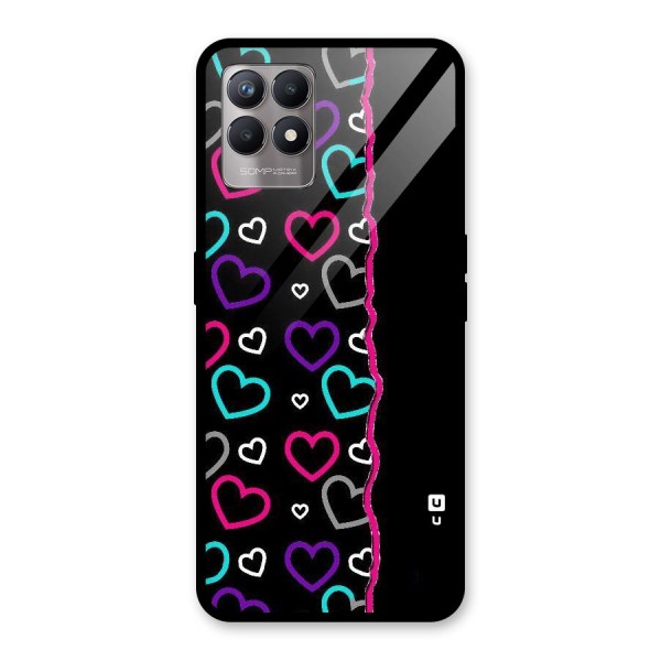 Empty Hearts Glass Back Case for Realme 8i