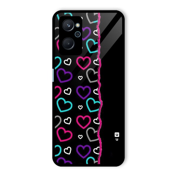 Empty Hearts Glass Back Case for Realme 9i