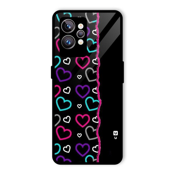 Empty Hearts Glass Back Case for Realme GT2 Pro