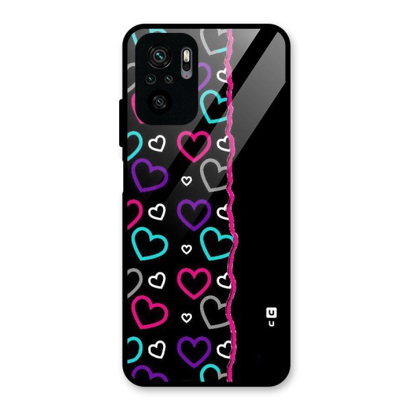 Empty Hearts Glass Back Case for Redmi Note 10