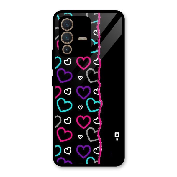 Empty Hearts Glass Back Case for Vivo V23 5G