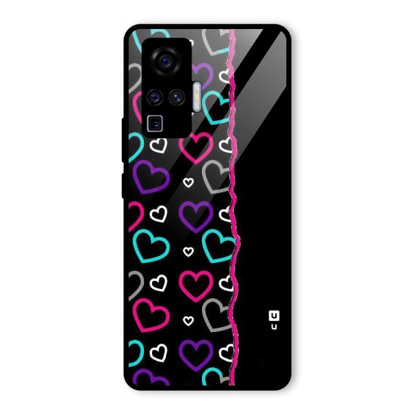 Empty Hearts Glass Back Case for Vivo X50 Pro