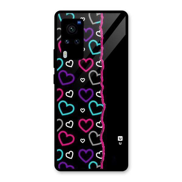 Empty Hearts Glass Back Case for Vivo X60 Pro