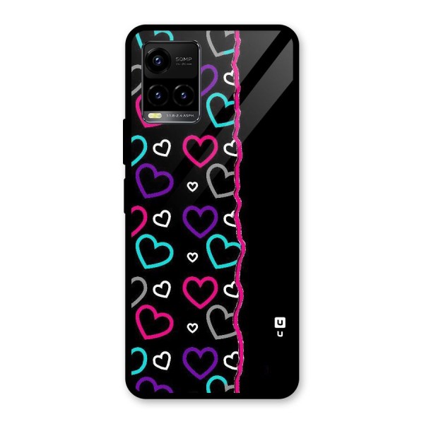 Empty Hearts Glass Back Case for Vivo Y21A