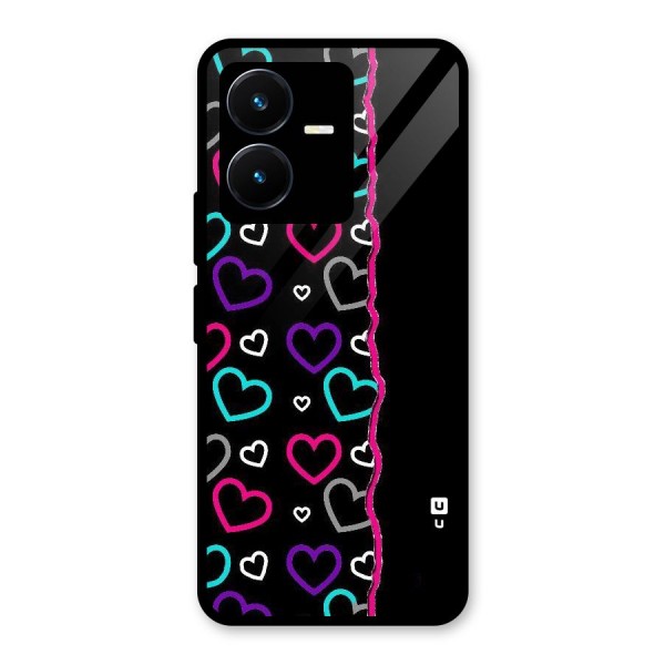 Empty Hearts Glass Back Case for Vivo Y22