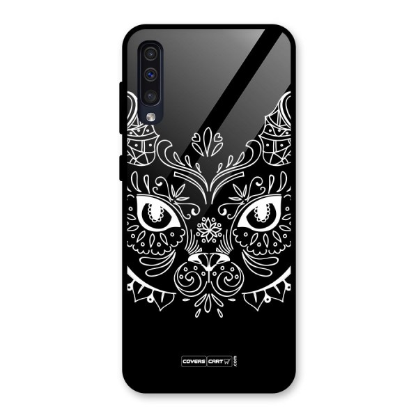 Ethnic Cat Design Glass Back Case for Galaxy A50