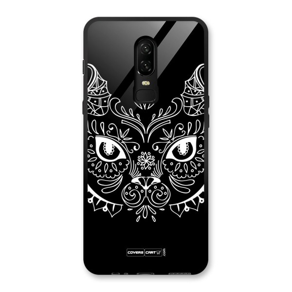 Ethnic Cat Design Glass Back Case for OnePlus 6