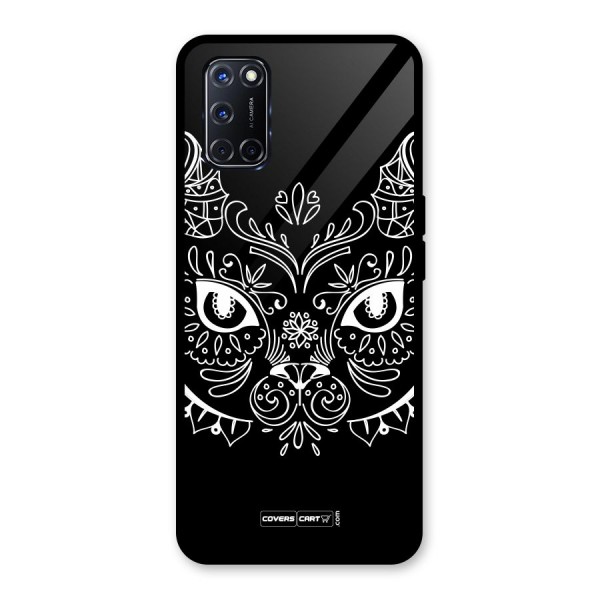 Ethnic Cat Design Glass Back Case for Oppo A52