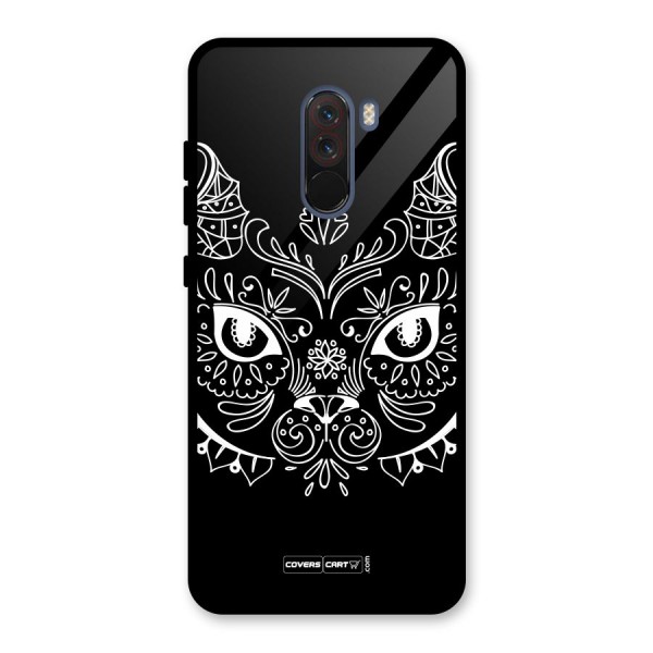 Ethnic Cat Design Glass Back Case for Poco F1