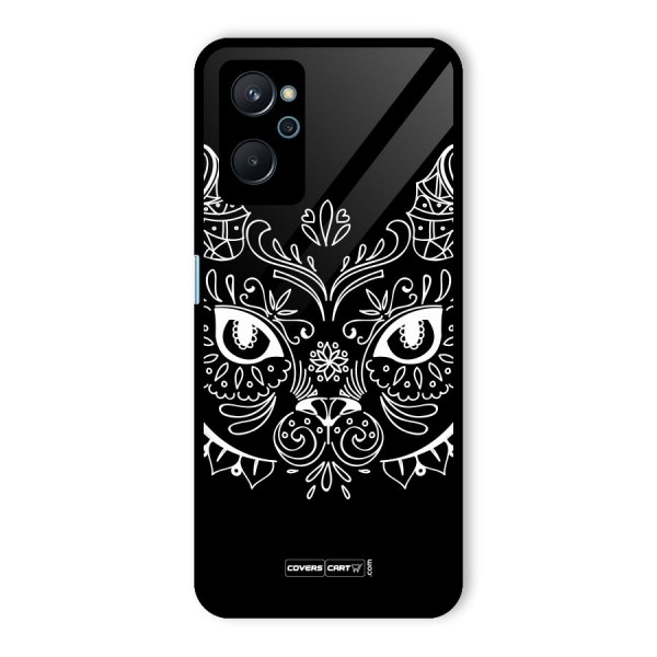 Ethnic Cat Design Glass Back Case for Realme 9i