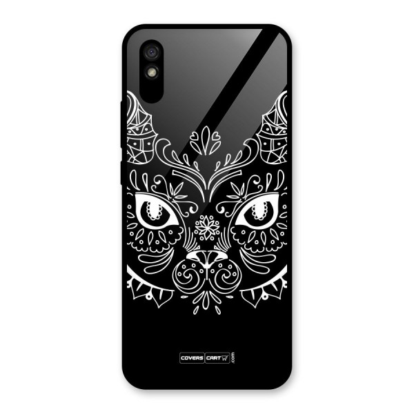 Ethnic Cat Design Glass Back Case for Redmi 9A